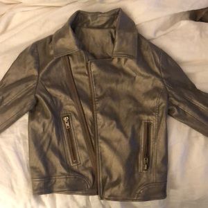 gold metallic leather jacket - joes jeans